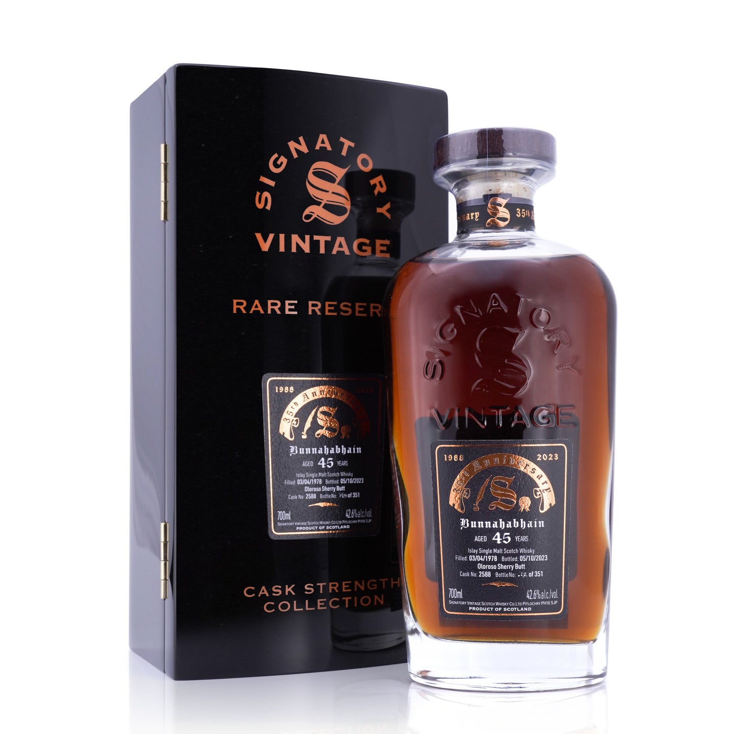 Bunnahabhain 45 Years Old 1978/2023 Oloroso Sherry Butt 35th Anniversary Signatory Vintage 42.6% 700ml
