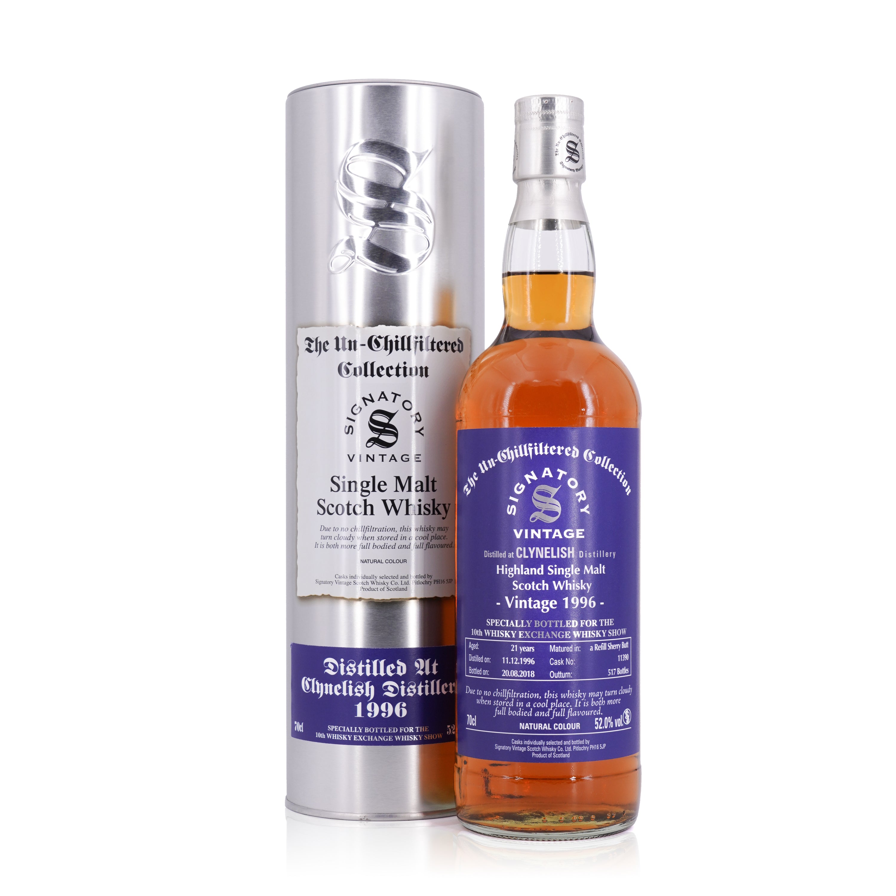 Clynelish 21 Years Old 1996/2018 Cask No.#11390 Signatory Vintage