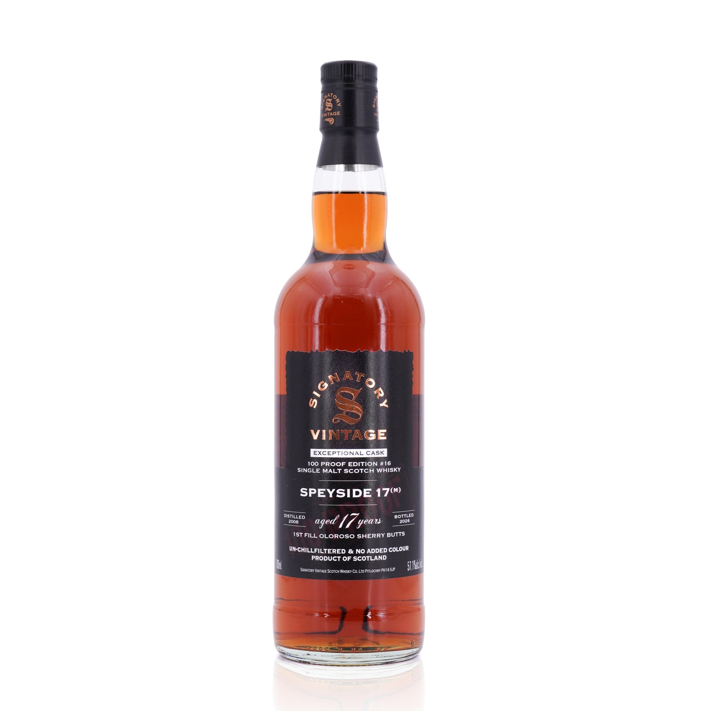 Speyside (M) 17 Years Old 2008/2026 100 Proof Exceptional #16 Signatory Vintage 57.1% 700ml