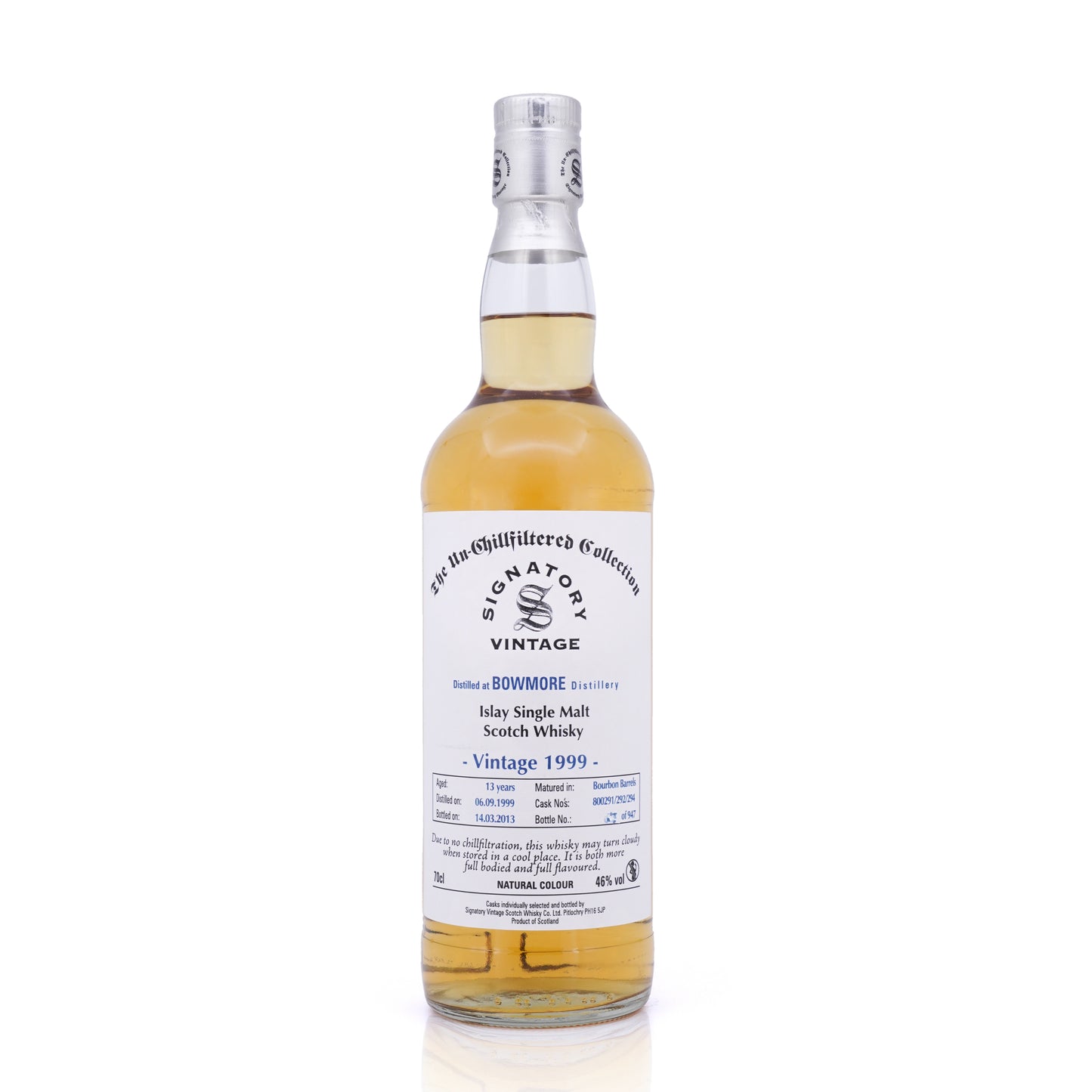 Bowmore 13 Years Old 1999/2013 Cask No.800291/292/294 Signatory Vintage 46% 700ml