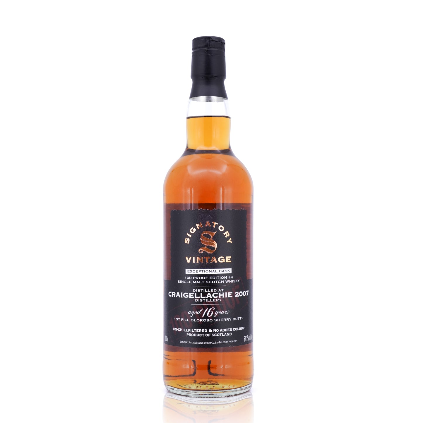 Craigellachie 16 Years Old 2007/2024 Signatory Vintage 100 Proof Exceptional Cask #4 57.1% 700ml
