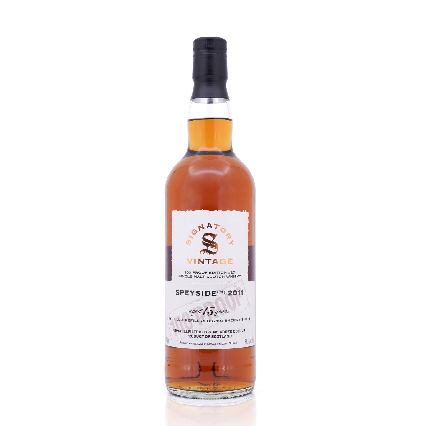 Speyside (M) 13 Years Old 2011/2024 100 Proof #27 1st fill & Refill Sherry Butts Signatory Vintage 57.1% 700ml