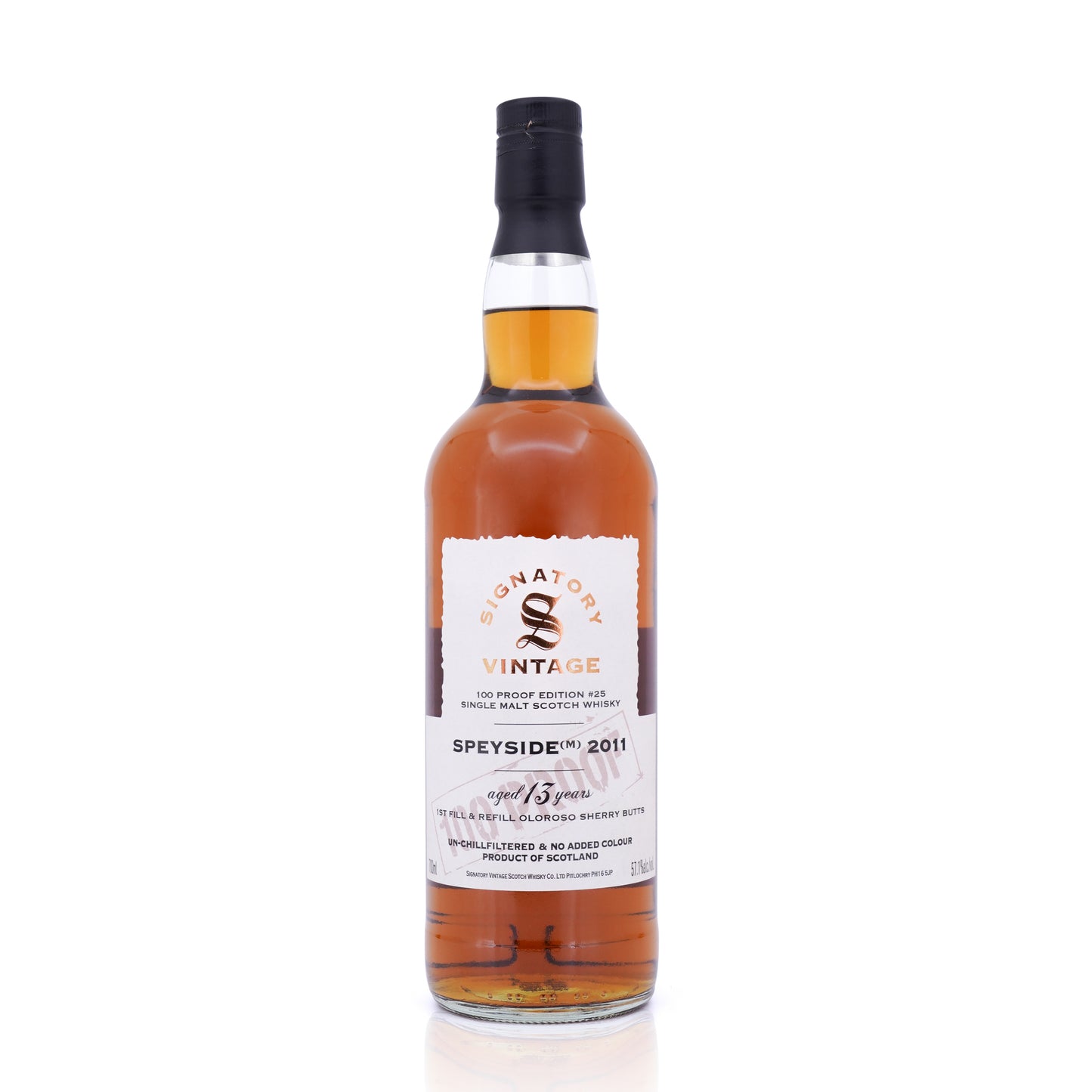 Speyside (M) 13 Years Old 2011/2024 100 Proof Edition #25 Signatory Vintage 57.1% 700ml