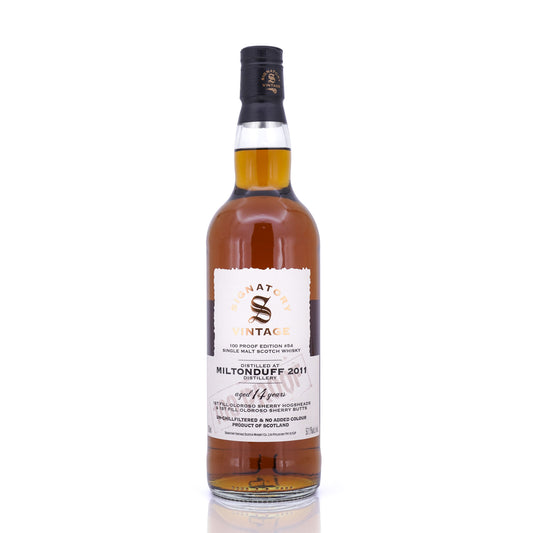 Miltonduff 14 Years Old 2011/2025 1st Fill Oloroso Sherry Hogshead & Butt 100 Proof Edition #54 Signatory Vintage